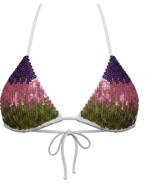 Victoria's Secret Sequins Bikini Top Size Large